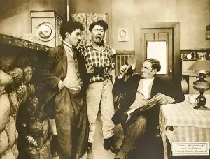 Crying Prints: CHASE ME CHARLIE, left: Charlie Chaplin on lobbycard, 1918