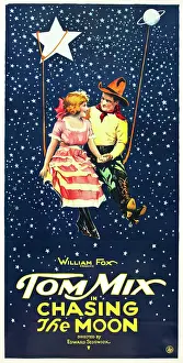 Novak Prints: CHASING THE MOON, l-r: Eva Novak, Tom Mix on US insert poster, 1922