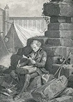 CHATEAUBRIAND, Francois-Auguste-Rene, Viscount de (1768-1848). Illustration of "Memoirs from beyond the tomb" (Memoires d'outre-tombe) (1809-1841). Etching