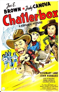 Rosemary Prints: CHATTERBOX, US poster, from left: Joe E. Brown, Rosemary Lane, Judy Canova, 1946