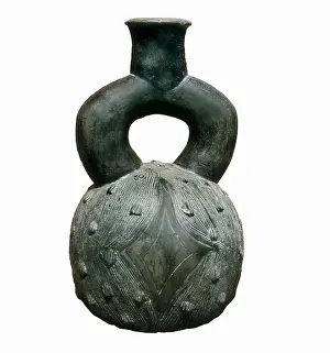 Pre Columbian Prints: Chavin Vase. 850 BC. Chavn Culture