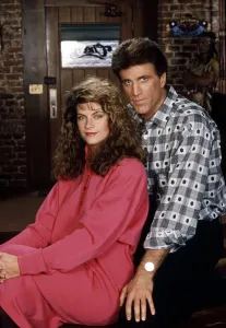 Danson Prints: CHEERS, from left, Kirstie Alley, Ted Danson, 1982-93 (1987 photo)