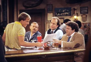 Ratzenberger Prints: CHEERS, Woody Harrelson, John Ratzenberger, Kelsey Grammer, George Wendt, 1982-1993