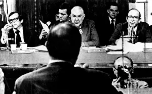 Politician Prints: Cheif counsel Sam Dash of the Senate Watergate Comittee (far right) questions John Ehrlichman (foreground)