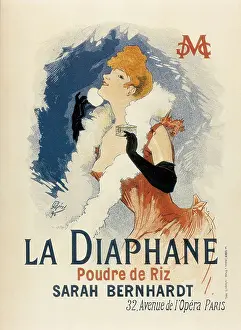 Bernhardt Prints: CHERET, Jules (1836-1932). Poster advertising La Diaphane, translucent face-powder. 1890