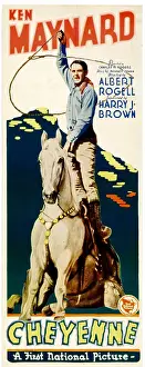 Rope Prints: CHEYENNE, Ken Maynard on insert poster, 1929