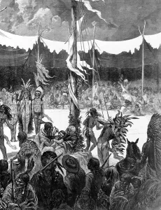 War Paint Prints: Cheyenne sun dance--young bucks proving their endurance by self-torture