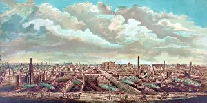 Images Dated 3rd December 2008: Chicago. The City of Chicago after the fire. watercolor ca. 1871