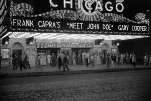 Sidewalk Prints: Chicago movie theater showing Frank Capra's