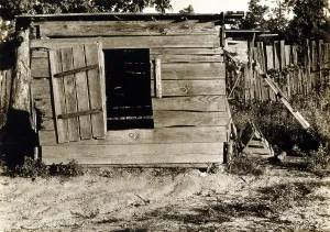 Depression Prints: Chicken coop on the farm of Floyd Burroughs