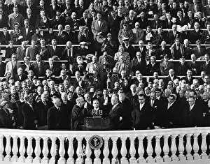Hoover Prints: Chief Justice Fred Vinson administers the Oath of Office to Dwight Eisenhower