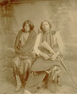 20 40 Years Old Prints: Chief Quanah Parker in 1888 with one of his wives