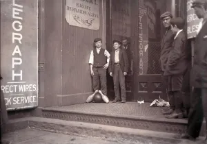 1900s Candids Prints: Child labor, bowling alley boys