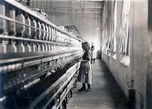 Child laborer portrayed by Lewis Hine in 1908. Sadie Pfeifer worked in a cotton mill in South Carolina