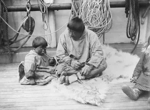 Teaching Prints: Child learning to smoke a pipe