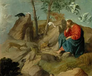Renaissance Prints: CHILD IN THE WILDERNESS, by Moretto da Brescia, 1515-20, Italian Renaissance oil painting