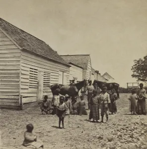Liberation Prints: Children and adults at School Farm