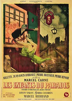CHILDREN OF PARADISE, (aka LES ENFANTS DU PARADIS), French poster art, 1945