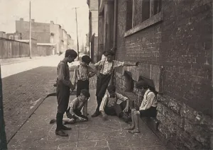Cincinnati Prints: Children playing a dice game, from original caption: Game of Craps