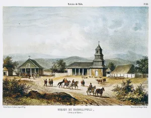 Mule Prints: Chile (1854). Valdivia. Mission of Daghllipulli