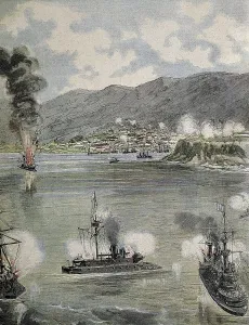 Chileans Prints: Chile. Civil War (1891). Hostilities in Valaparaso