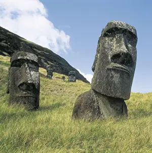 Chileans Prints: CHILE. VALPARAISO. Rano Raraku