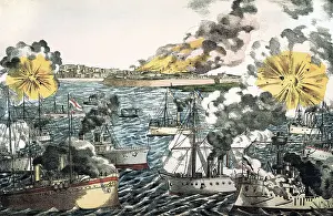 Litography Prints: China. The Boxer Rebellion. Bombing of Tak Fort by the allied fleet (17th June 1900)