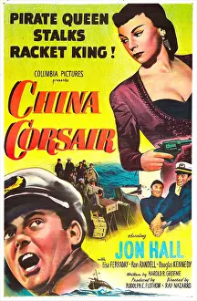 Yelling Prints: CHINA CORSAIR, US poster, from left: Lisa Ferraday, Jon Hall, 1951