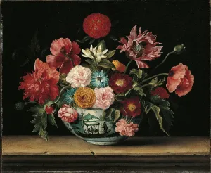 Bouquet Prints: Chinese Cup with Flowers, by Jacques Linard