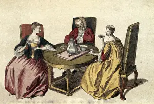 Meal Prints: Chocolat time (18th c.). Engraving