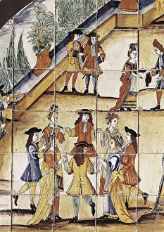 1710 Prints: The Chocolatada. 1710. Detail of the dance