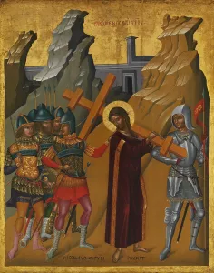 Renaissance Prints: CHRIST BEARING THE CROSS, by Nicolaos Tzafouris