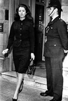 Keeler Prints: Christine Keeler leaveing the flat of friend Paula Hamilton-Marshall en route to Magistrates Court