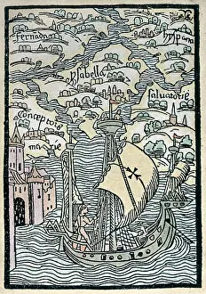 Columbus Prints: Christopher Columbus First Voyage to America (1492)