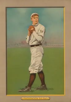 Pitcher Prints: Christy Mathewson, 1911 baseball card published when he played with the New York Giants (BSLOC_2018_3_149)