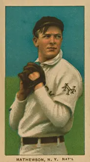 Pitcher Prints: Christy Mathewson, 1911 baseball card published when he played with the New York Giants (BSLOC_2018_3_150)