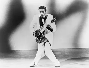 Chuck Prints: Chuck Berry (b. 1926) playing guitar