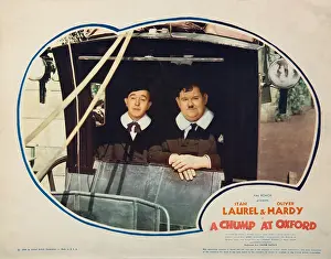 Hardy Prints: A CHUMP AT OXFORD, US lobbycard, from left, Stan Laurel, Oliver Hardy, 1940