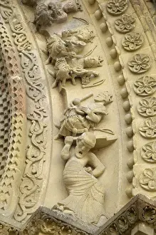 Church of Sainte-Foy de Morlas. 11th c. FRANCE. Morlas. Detail of the portico. Romanesque art. Architecture. AISA/Everett Collection**US SALES ONLY**