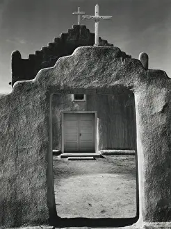 Pueblo Indians Prints: Church of San Geronimo, Taos Pueblo, New Mexico
