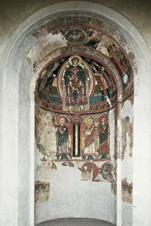 Frescoes Prints: Church of Santa Mara in Tall. Paintings in the central apse