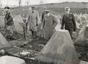 Lcgr1501 Prints: Churchill and Commanders visit the Western Front on March 4, 1945