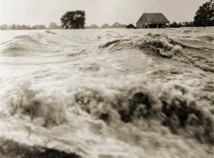 Louisiana Prints: Churning waters of the Red River during the Flood of 1927 near Moreauville, Louisiana