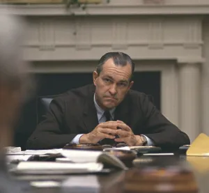 Espionage Prints: CIA Director Richard Helms (1913-2002) at meeting in the White House Cabinet Room