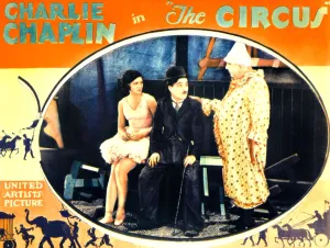 Images Dated 18th June 2010: THE CIRCUS, l-r: Merna Kennedy, Charlie Chaplin, Henry Bergman on lobbycard, 1928