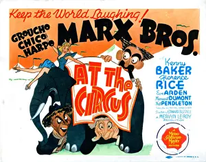 Chico Prints: AT THE CIRCUS US lobbycard, from left: Chico Marx