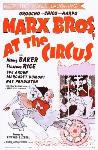 Chico Prints: AT THE CIRCUS, Marx Brothers l-r: Harpo Marx, Chico Marx, Groucho Marx on poster art, 1939