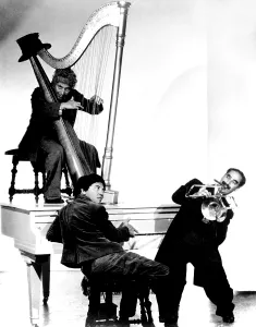 Chico Prints: AT THE CIRCUS, top: Harpo Marx, bottom from left: Chico Marx, Groucho Marx, 1939