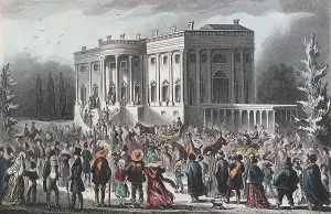 Inaugurations Prints: Citizens going to the public White House reception after Andrew Jackson's inauguration