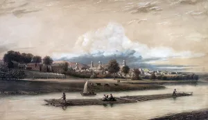 Skyline Prints: City of Concord, N.H hand-colored lithograph, ca. 1840s